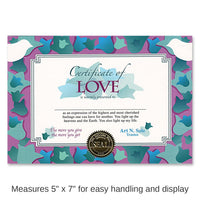 6 Pack Bulk Valentine's Day Certificate Of Love