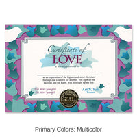 6 Pack Bulk Valentine's Day Certificate Of Love