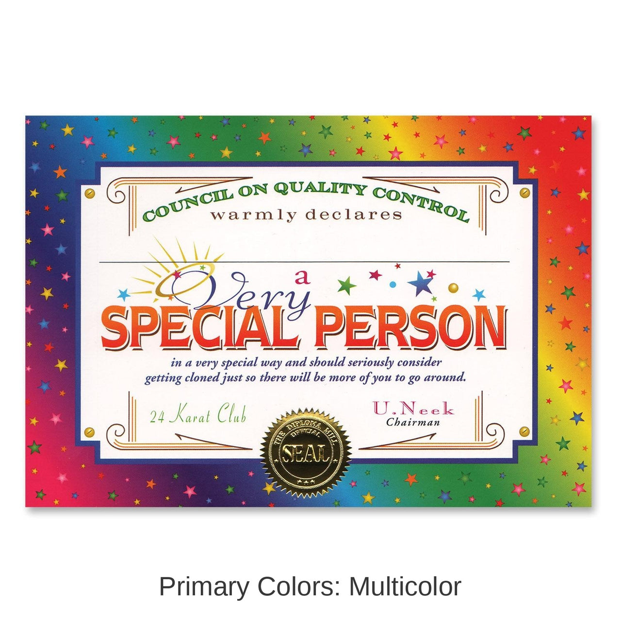 6 Pack Bulk Very Special Person Certificate