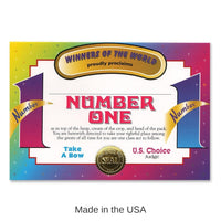6 Pack Bulk Number One Certificate