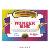 6 Pack Bulk Number One Certificate