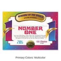 6 Pack Bulk Number One Certificate