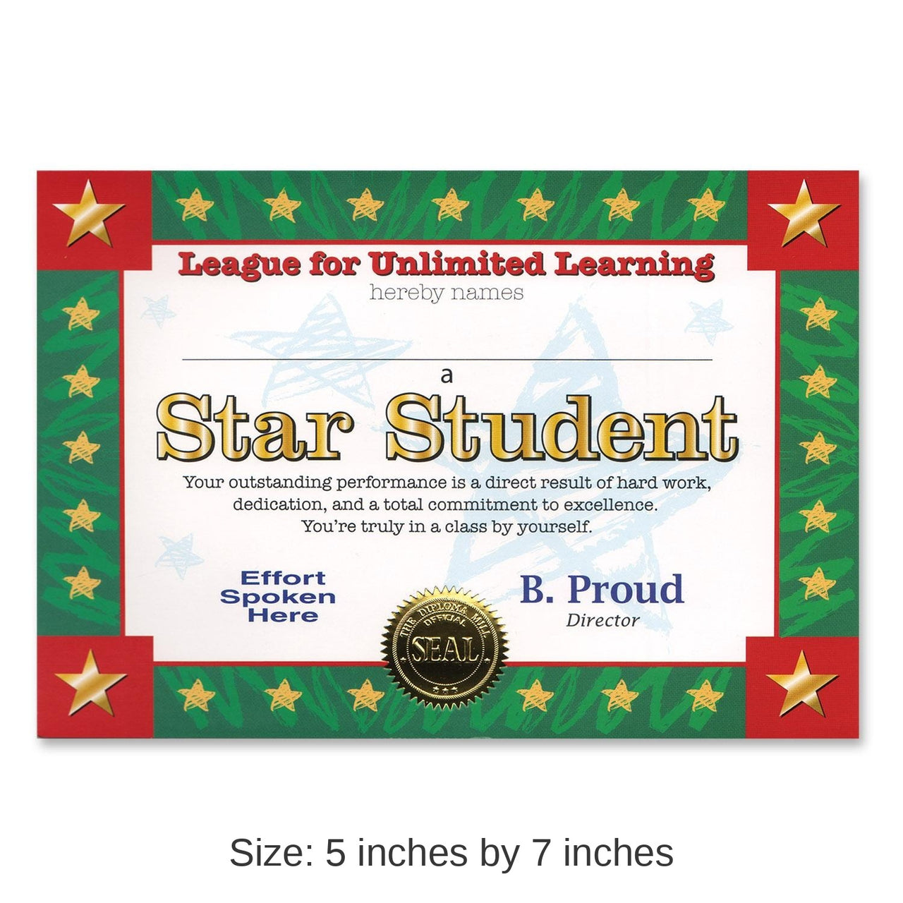 6 Pack Bulk Star Student Certificate