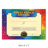 6 Pack Bulk First Place Award Certificate