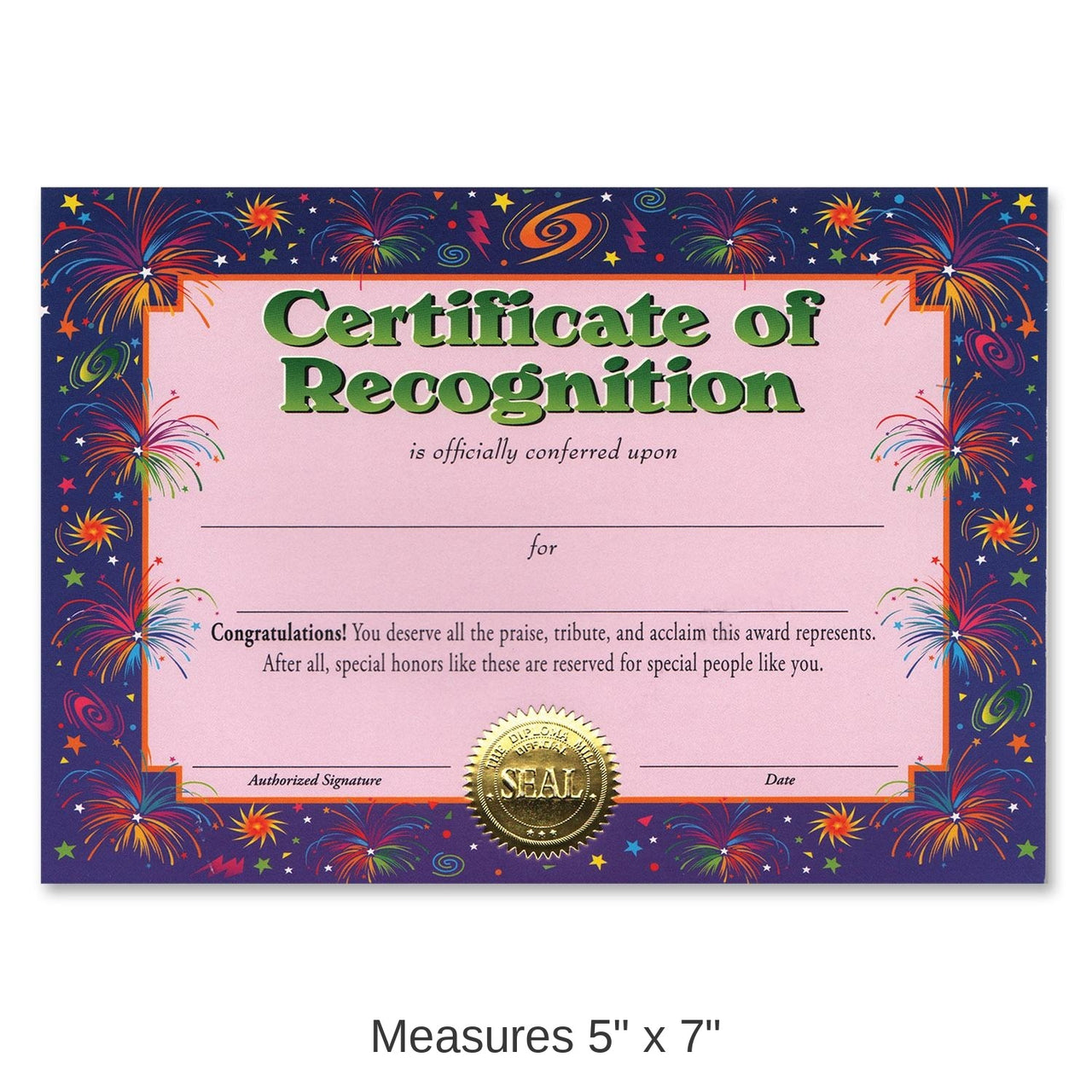 6 Pack Bulk Certificate Of Recognition