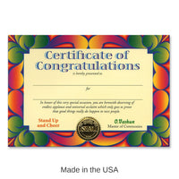 6 Pack Bulk Certificate Of Congratulations