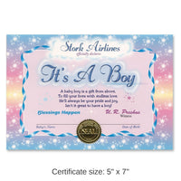 6 Pack Bulk It's A Boy Certificate