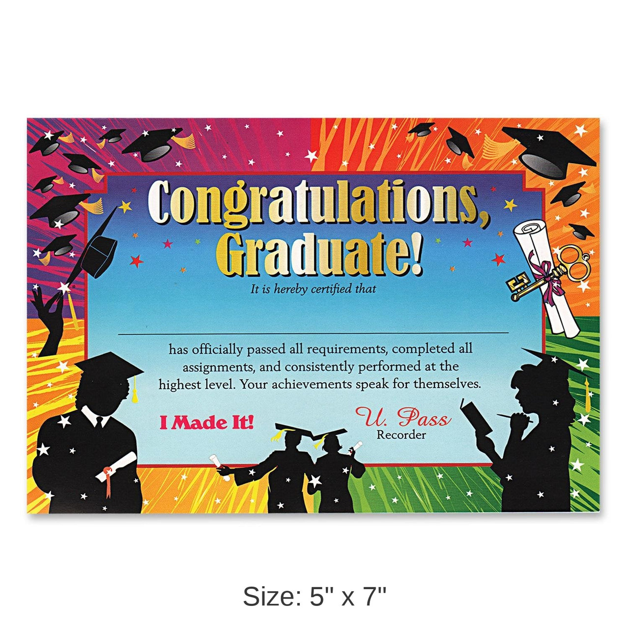 6 Pack Bulk Congratulations Graduate Certificate