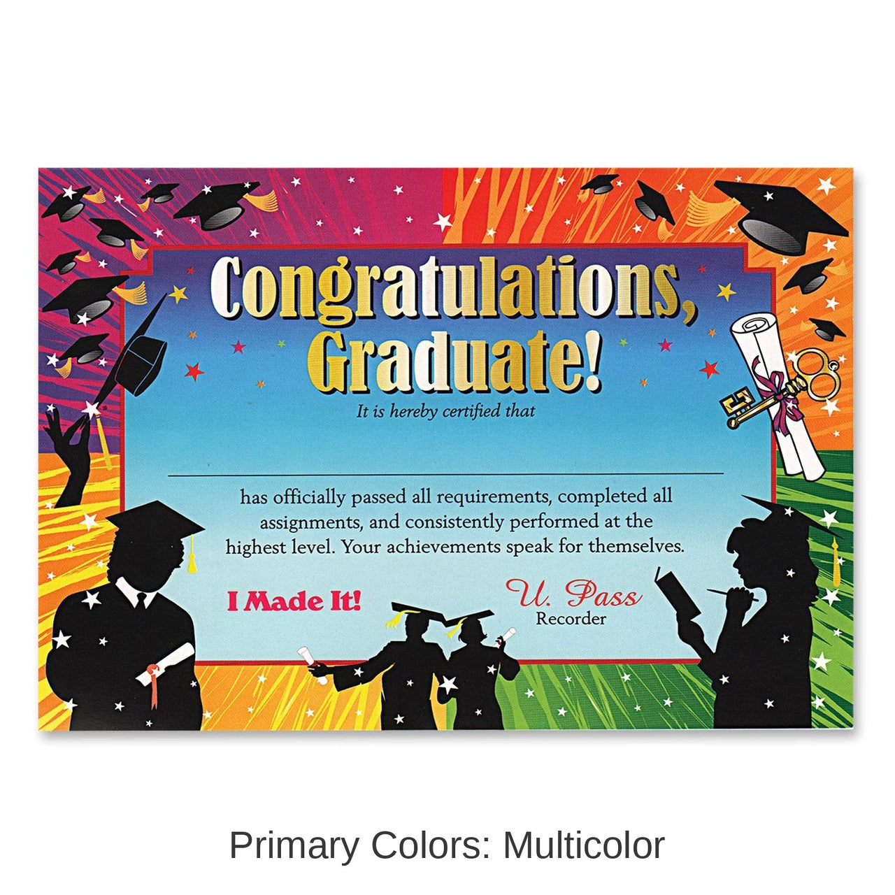6 Pack Bulk Congratulations Graduate Certificate
