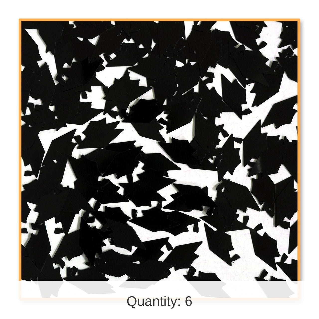 6 Pack Bulk Black Grad Caps Graduation Party Confetti (0.5 Oz/Pkg)
