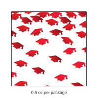 6 Pack Bulk Red Grad Caps Graduation Party Confetti (0.5 Oz/Pkg)