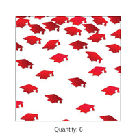 6 Pack Bulk Red Grad Caps Graduation Party Confetti (0.5 Oz/Pkg)