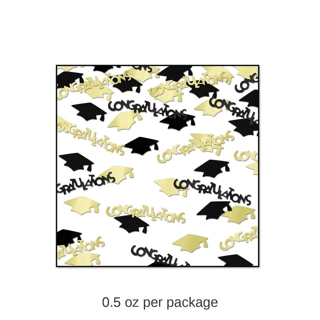 6 Pack Bulk Congrats/Caps Graduation Party Confetti (0.5 Oz/Pkg)