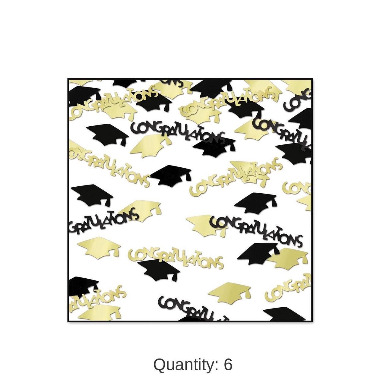 6 Pack Bulk Congrats/Caps Graduation Party Confetti (0.5 Oz/Pkg)