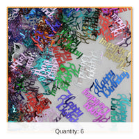 6 Pack Bulk Fancy Happy Birthday Confetti multi-color (0.5 Oz/Pkg)
