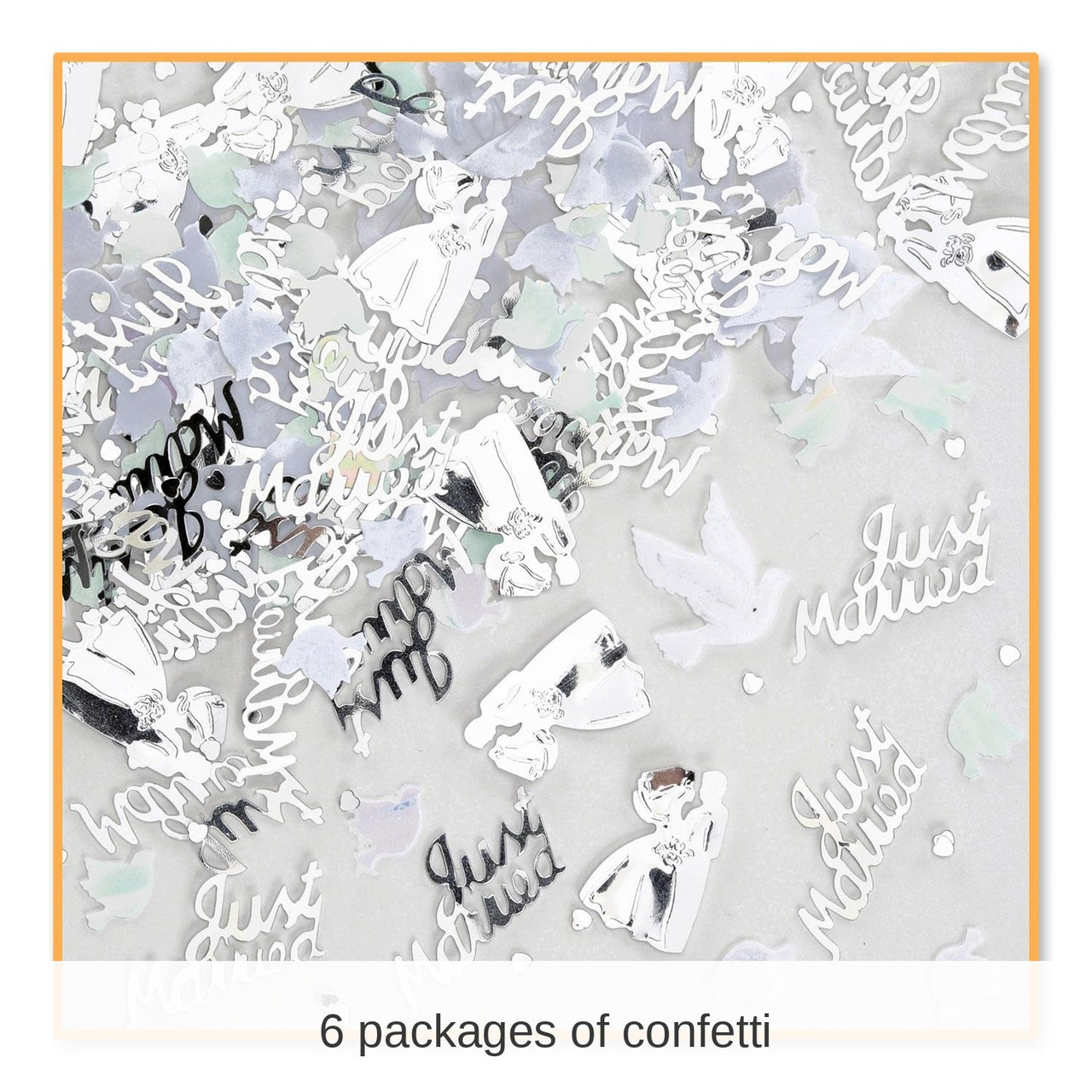 6 Pack Bulk Wedding Day Confetti (0.5 Oz/Pkg)