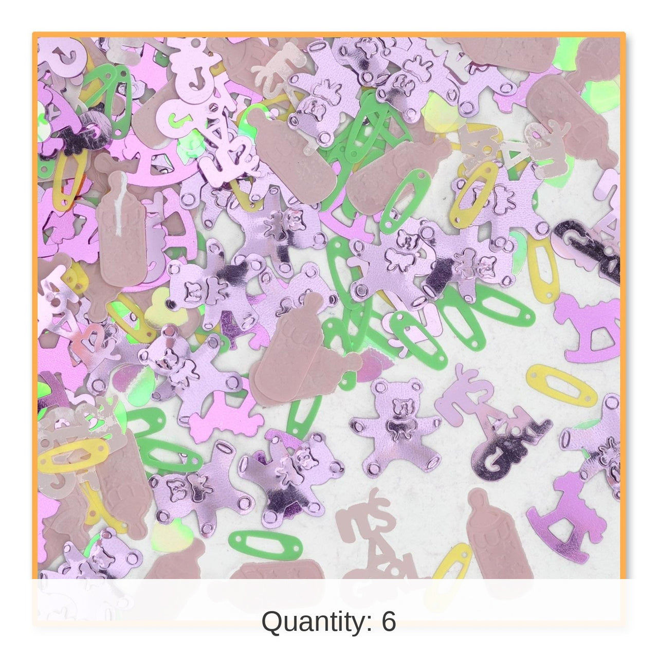 6 Pack Bulk It's A Girl Confetti- Multicolor