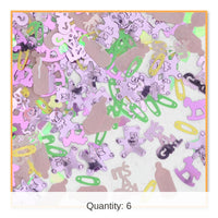 6 Pack Bulk It's A Girl Confetti- Multicolor