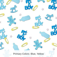 6 Pack Bulk It's A Boy Confetti- Blue and Yellow