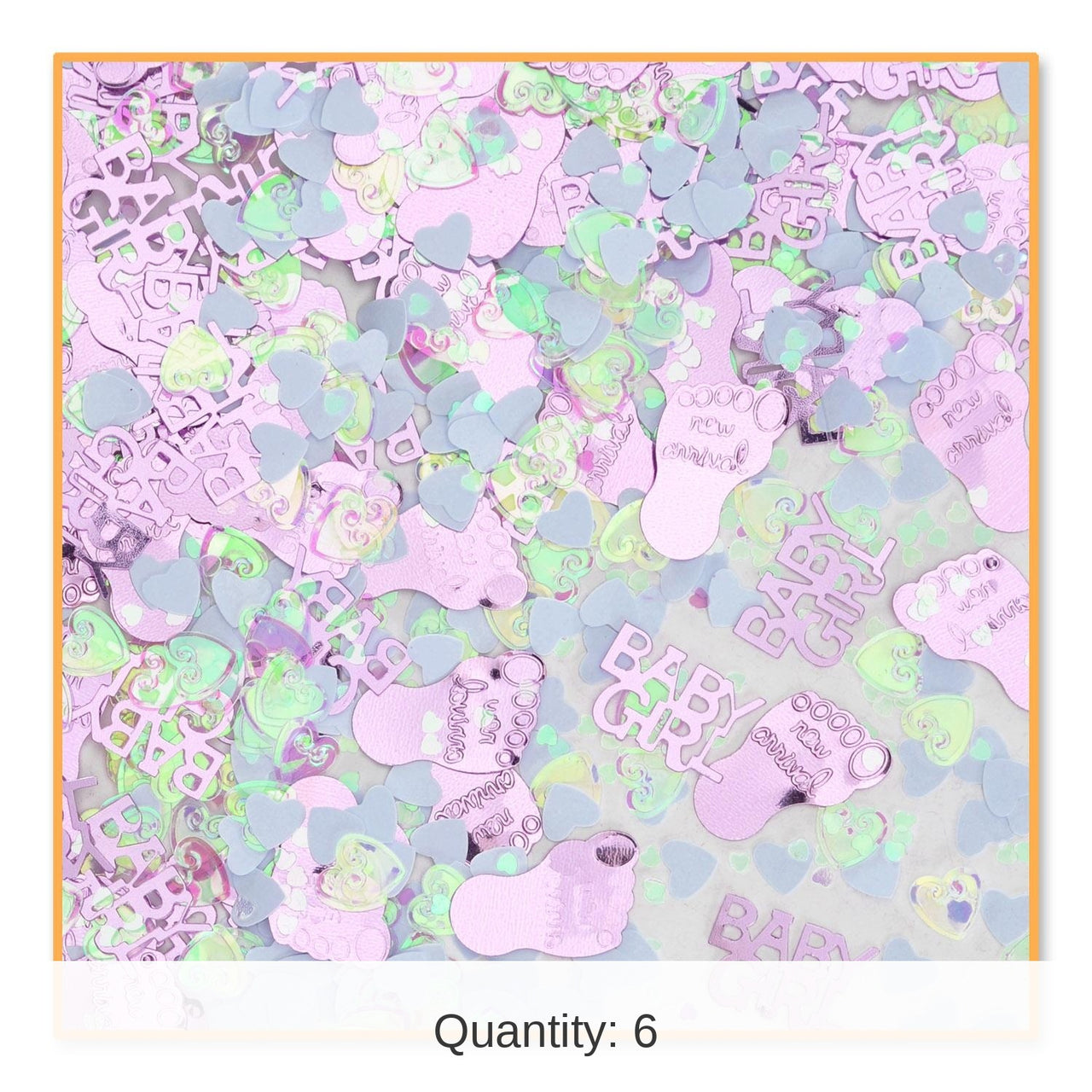 6 Pack Bulk Baby Girl Confetti (0.5 Oz/Pkg)