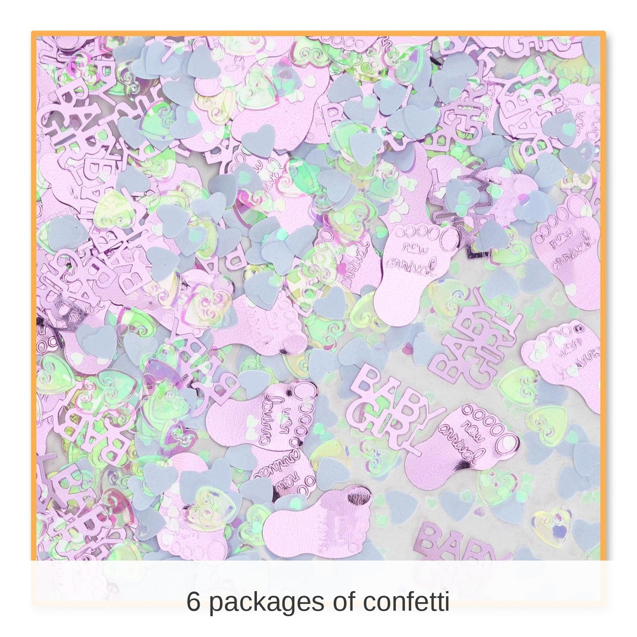6 Pack Bulk Baby Girl Confetti (0.5 Oz/Pkg)