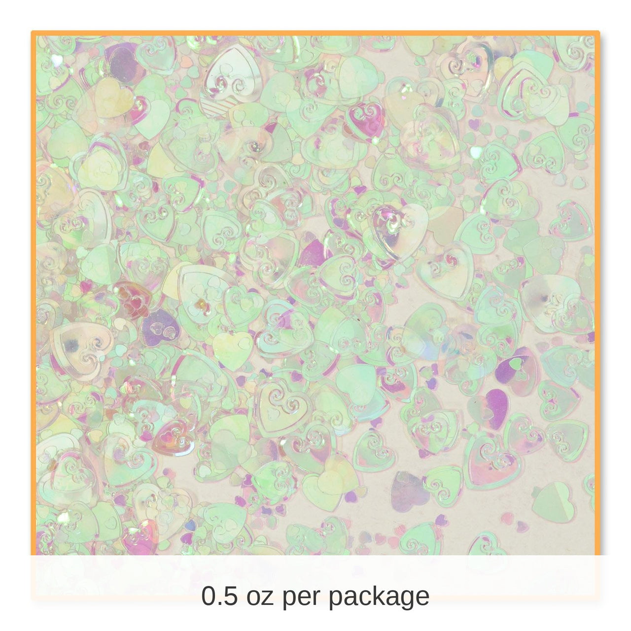 6 Pack Bulk Party Iridescent Hearts Confetti (0.5 Oz/Pkg)