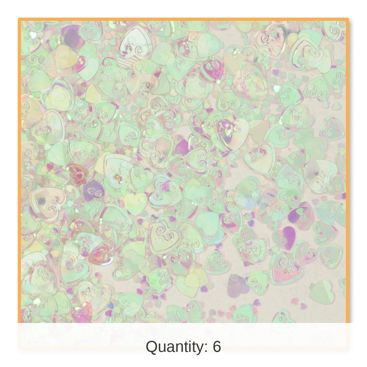 6 Pack Bulk Party Iridescent Hearts Confetti (0.5 Oz/Pkg)