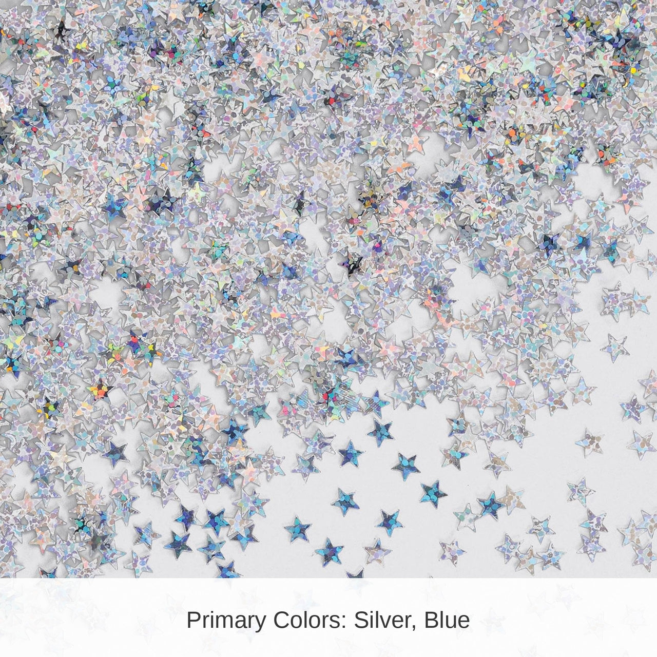 6 Pack Bulk Silver Holographic Party Stars Confetti (0.5 Oz/Pkg)