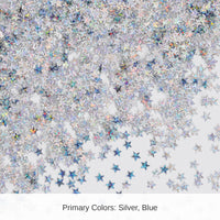 6 Pack Bulk Silver Holographic Party Stars Confetti (0.5 Oz/Pkg)
