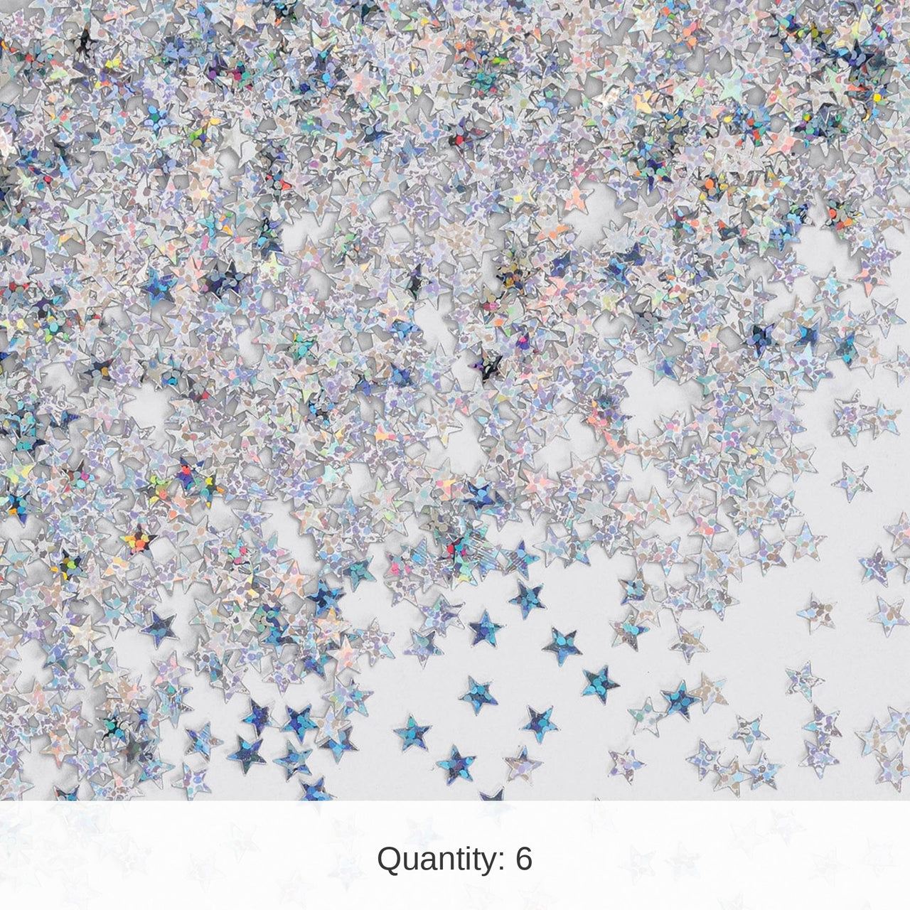 6 Pack Bulk Silver Holographic Party Stars Confetti (0.5 Oz/Pkg)