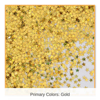 6 Pack Bulk Gold Holographic Party Stars Confetti (0.5 Oz/Pkg)