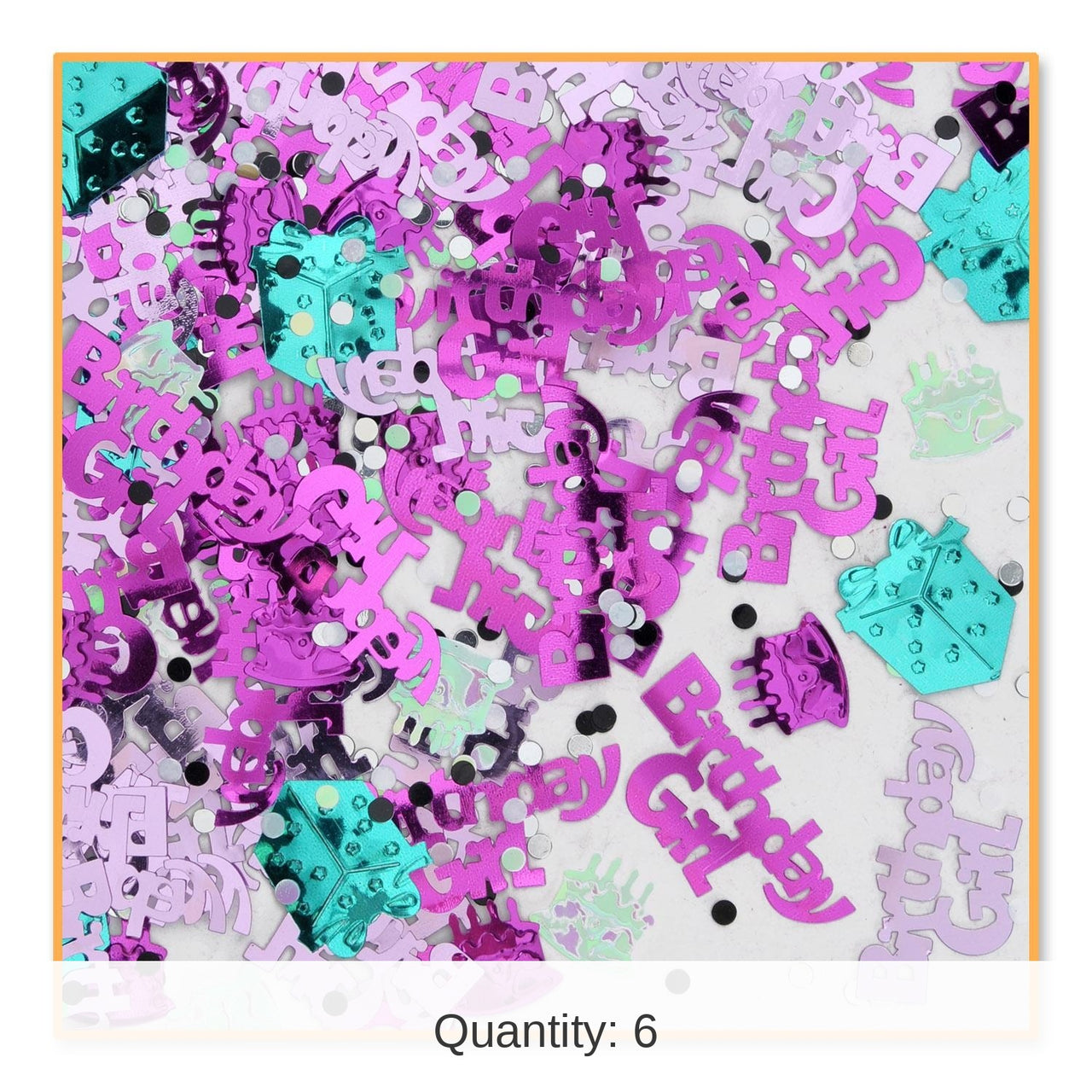 6 Pack Bulk Birthday Party Girl Confetti (0.5 Oz/Pkg)