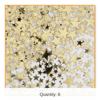 6 Pack Bulk Gold Party Stars Confetti (0.5 Oz/Pkg)