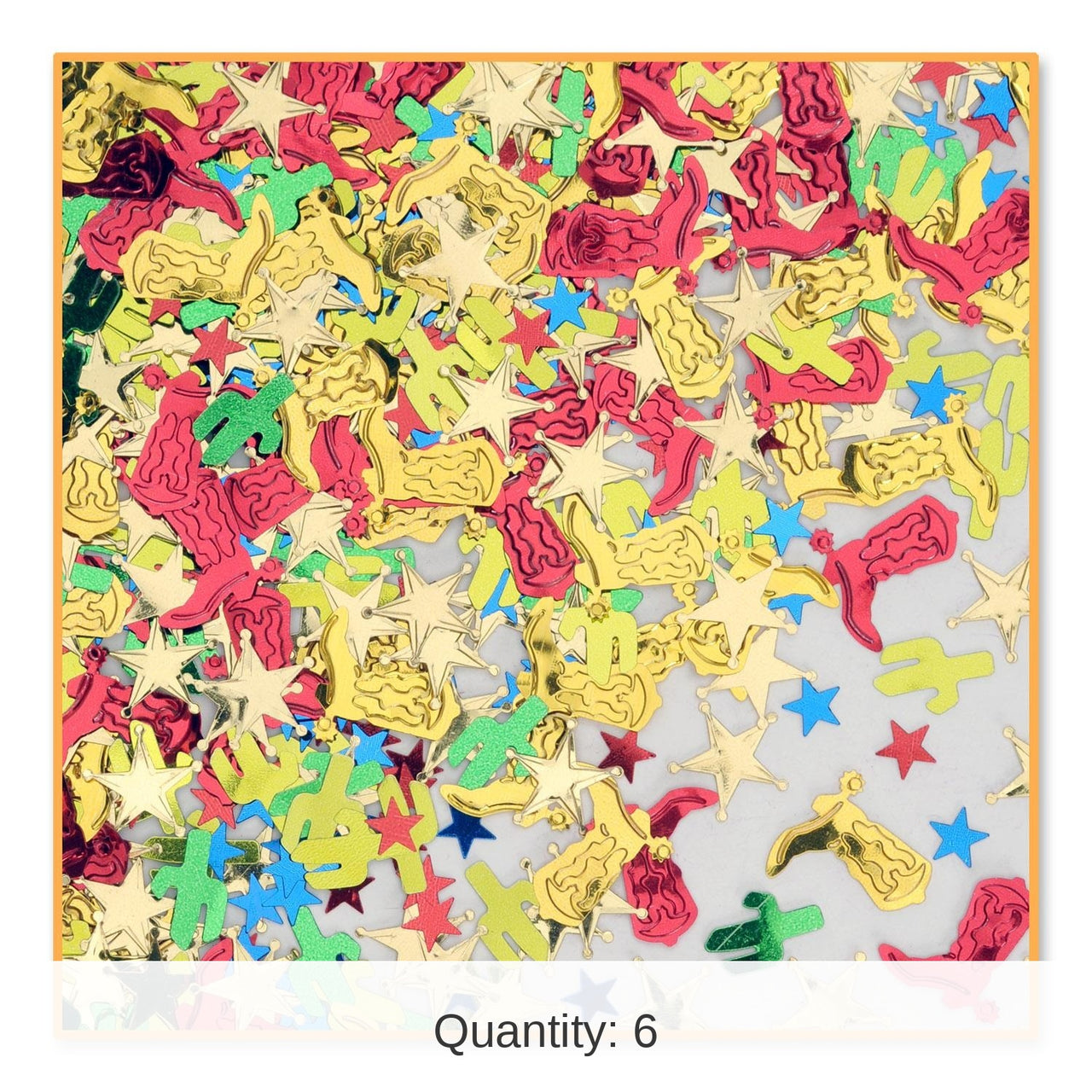 6 Pack Bulk Western Party Confetti (0.5 Oz/Pkg)