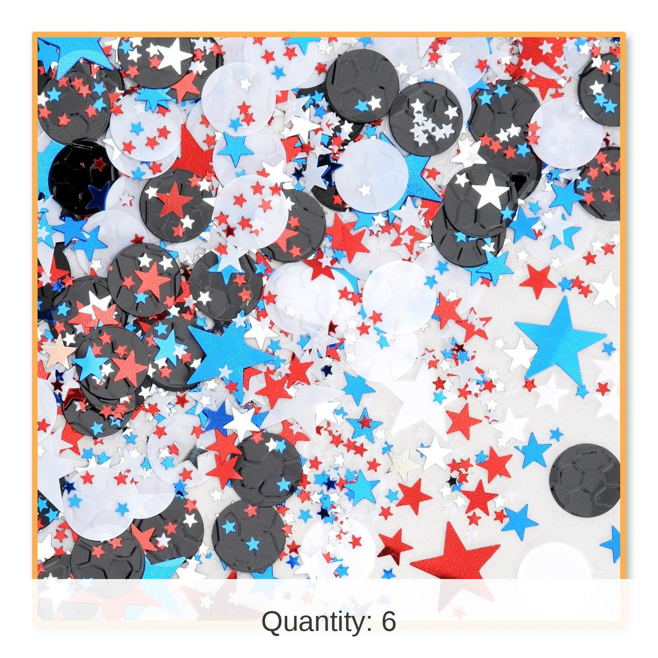 6 Pack Bulk Soccer Star Party Confetti (0.5 Oz/Pkg)