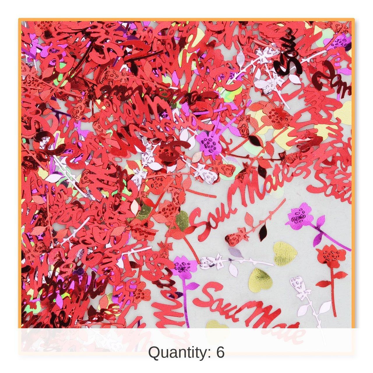 6 Pack Bulk Valentine's Day Soul Mate Confetti (0.5 Oz/Pkg)