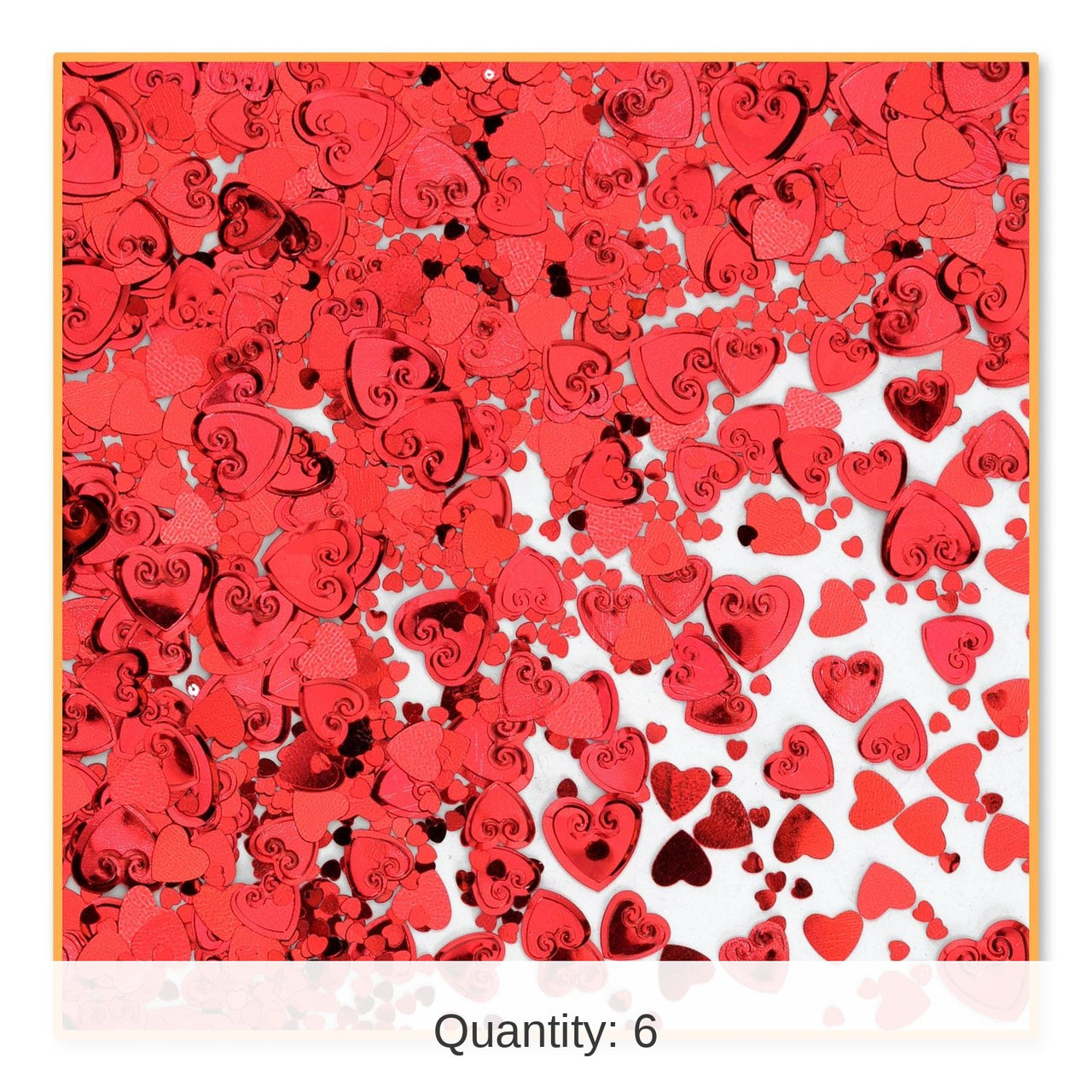 6 Pack Bulk Red Party Hearts Confetti (0.5 Oz/Pkg)