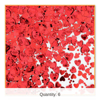 6 Pack Bulk Red Party Hearts Confetti (0.5 Oz/Pkg)