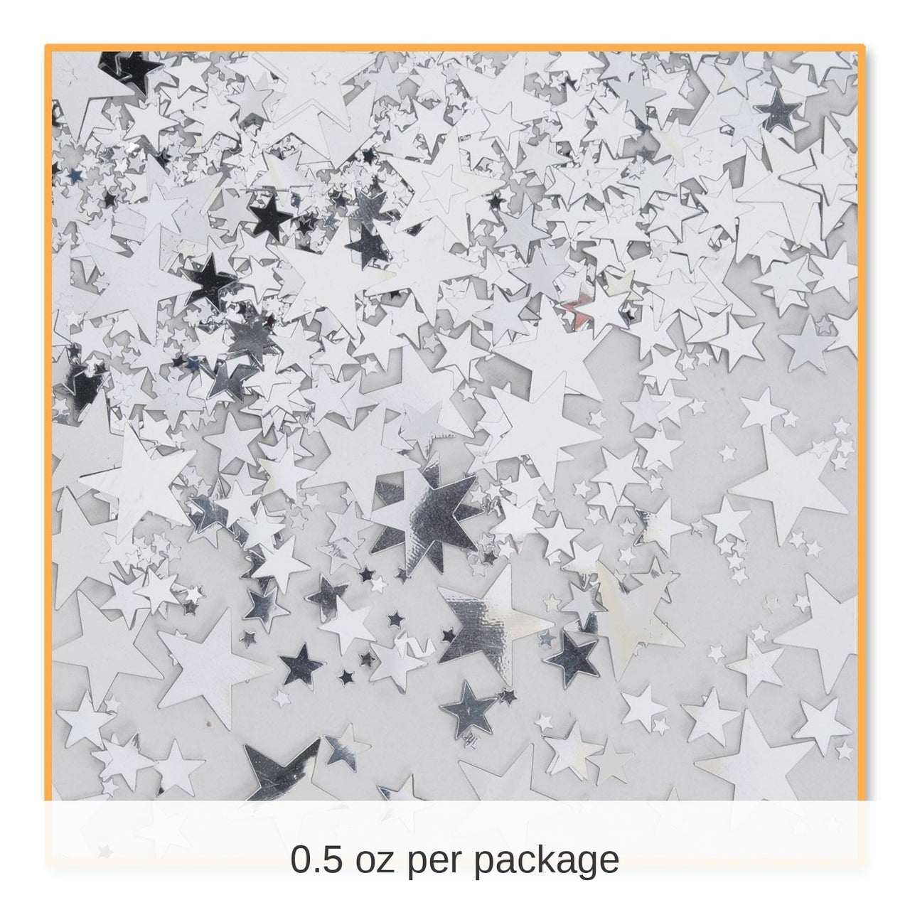 6 Pack Bulk Silver Party Stars Confetti (0.5 Oz/Pkg)