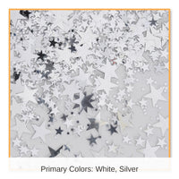 6 Pack Bulk Silver Party Stars Confetti (0.5 Oz/Pkg)