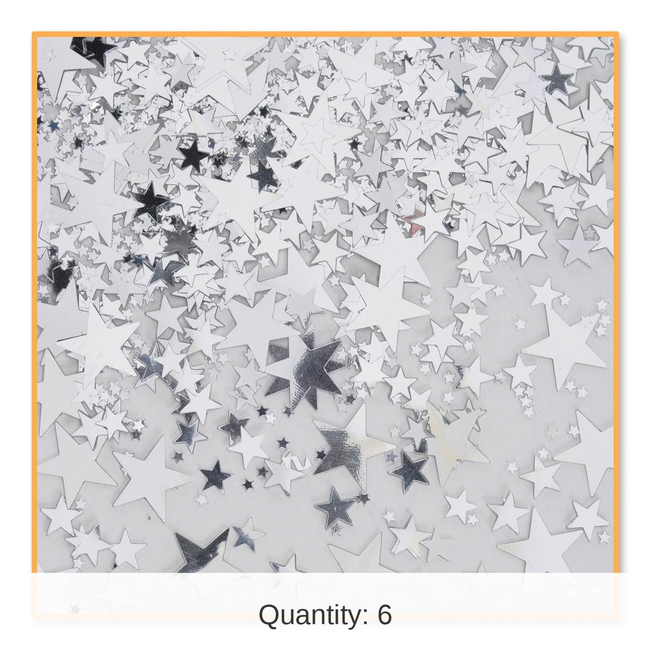 6 Pack Bulk Silver Party Stars Confetti (0.5 Oz/Pkg)
