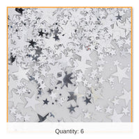 6 Pack Bulk Silver Party Stars Confetti (0.5 Oz/Pkg)