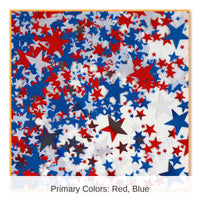 6 Pack Bulk Red - White/Blue Stars Party Confetti (0.5 Oz/Pkg)