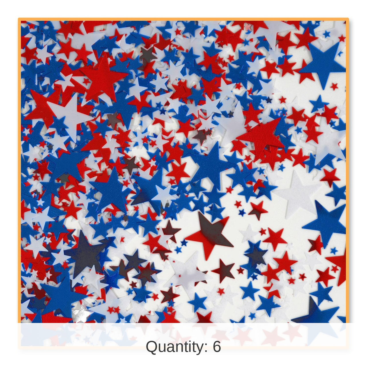 6 Pack Bulk Red - White/Blue Stars Party Confetti (0.5 Oz/Pkg)