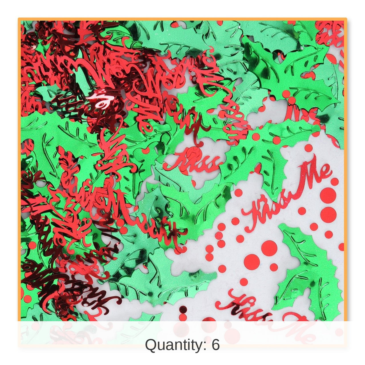 6 Pack Bulk Christmas Mistletoe Confetti (0.5 Oz/Pkg)