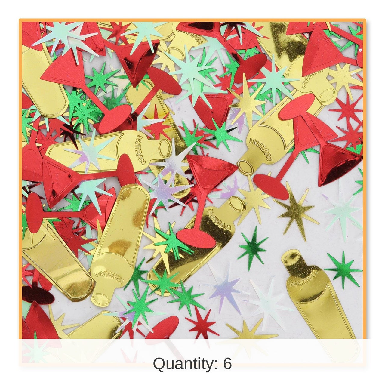 6 Pack Bulk Christmas Holiday Cheer Confetti (0.5 Oz/Pkg)