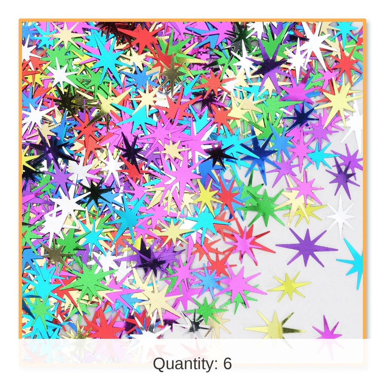 6 Pack Bulk New Year's Eve Multi-Color Starbursts Confetti (0.5 Oz/Pkg)