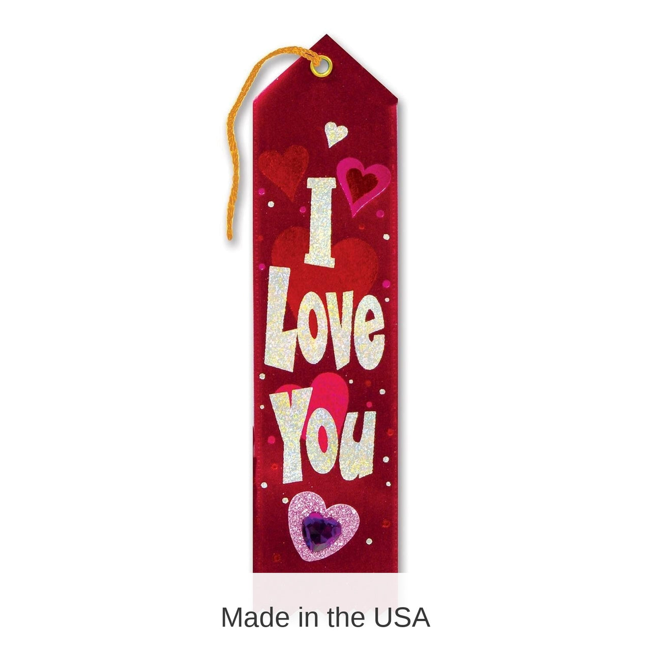 6 Pack Bulk Valentine's Day I Love You Jeweled Ribbon