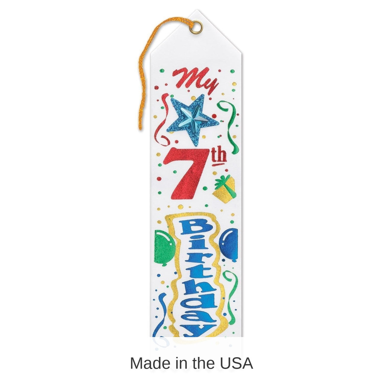 6 Pack Bulk My 7th Birthday Jeweled Ribbon