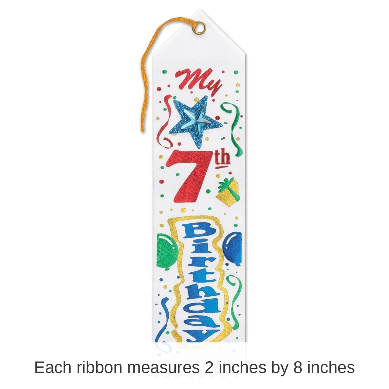 6 Pack Bulk My 7th Birthday Jeweled Ribbon